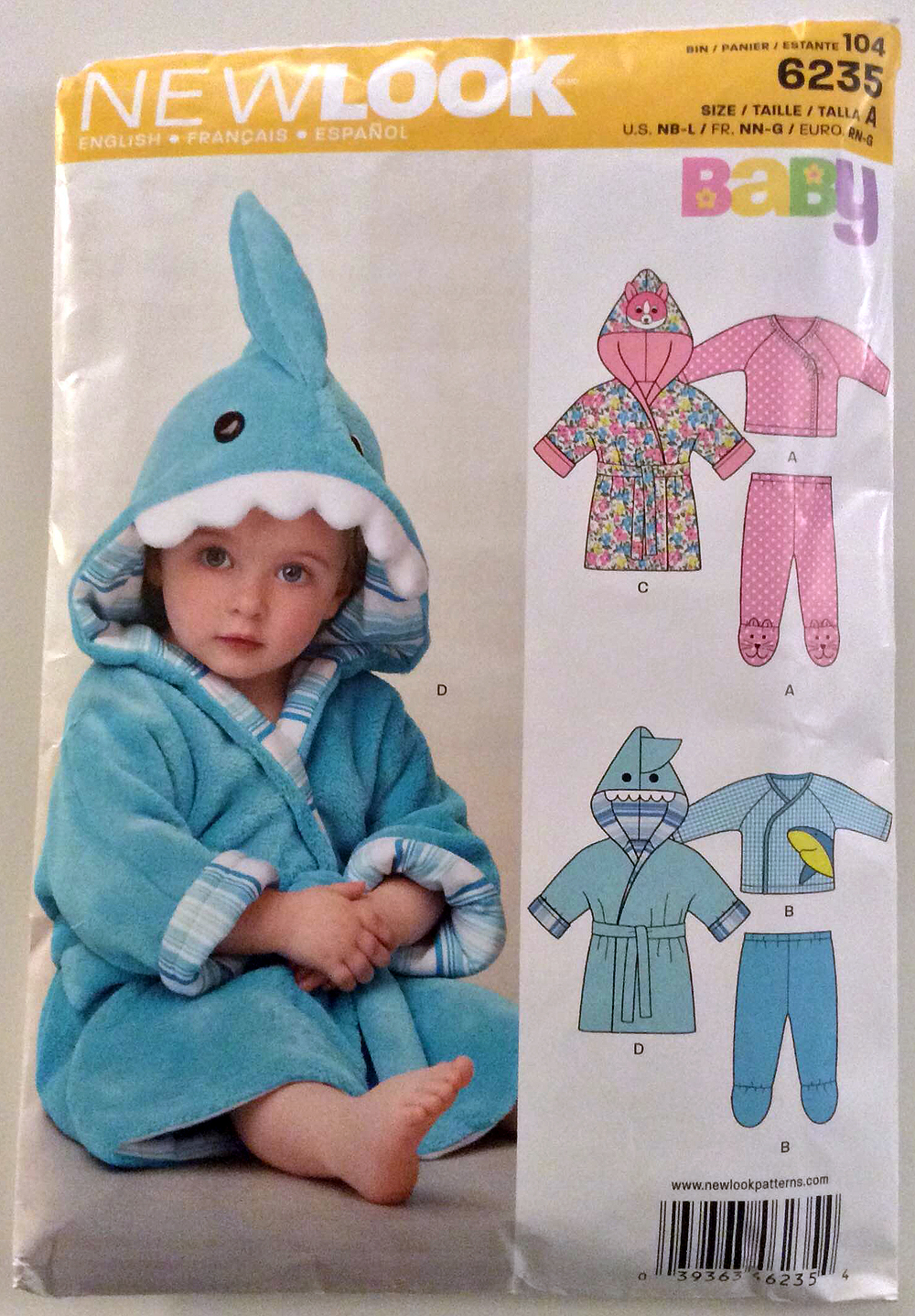 Minerva Crafts Blogger Network – New Look 6235 – Baby Shark Robe